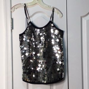 Sondra & Andre black silver sequined cami NWT